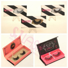 Magnetic plastic round own brand logo boxes 3D Mink 3D Silk false strip eyelashes packaging designs boxes